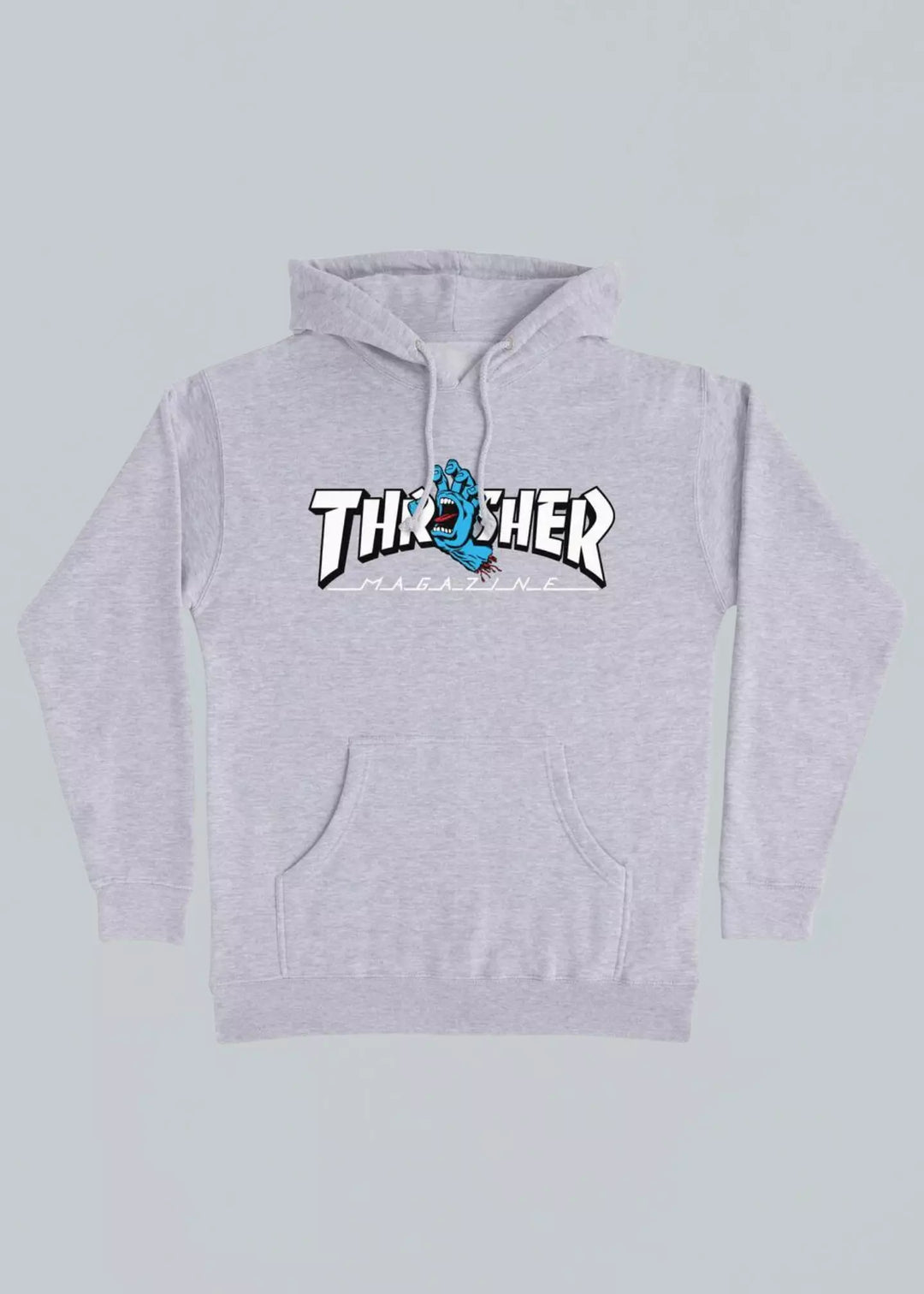 Thrasher X Santa Cruz Screaming Logo Hoodie Heather Grey