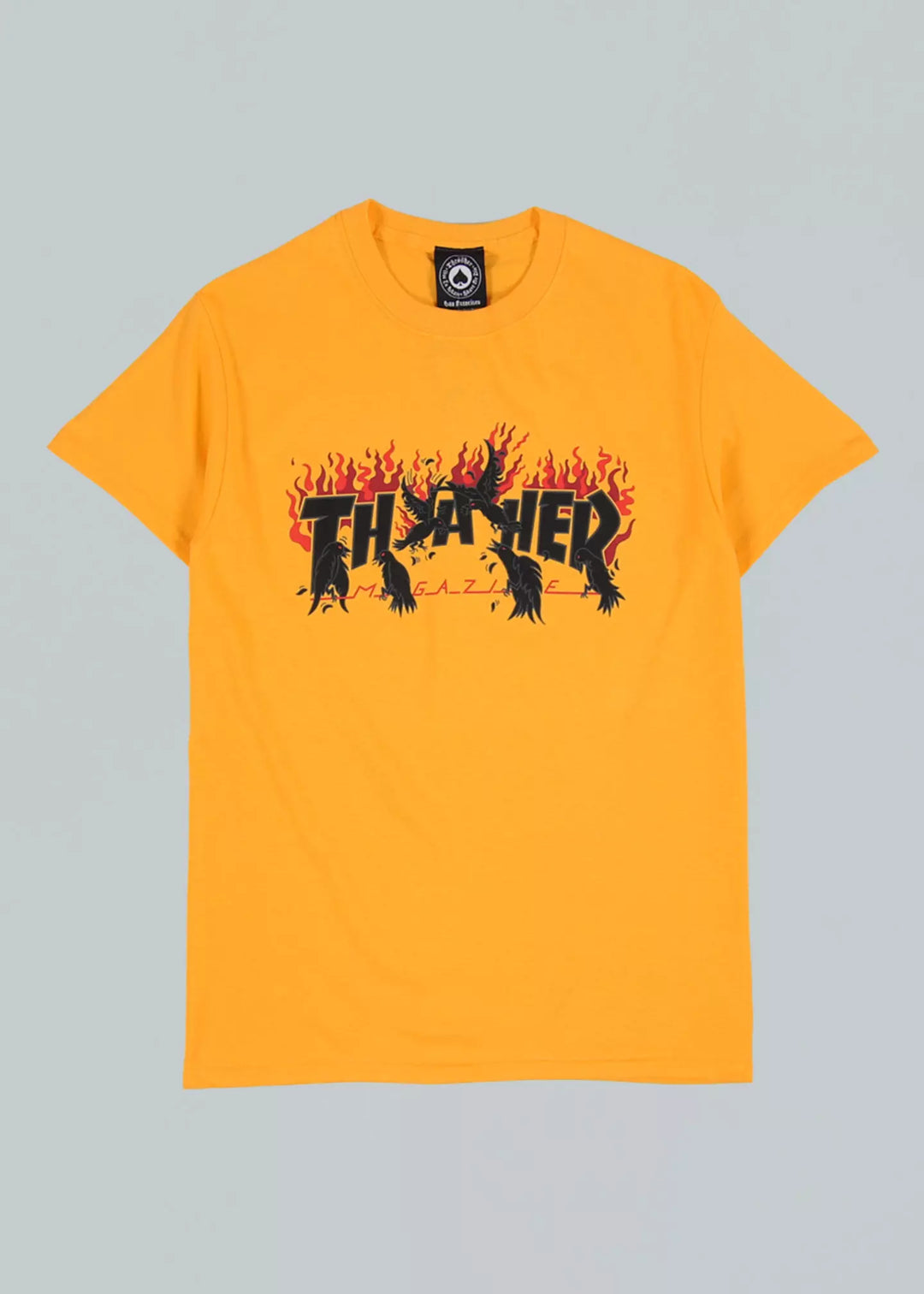 Thrasher  Crow Logo T-Shirt Yellow